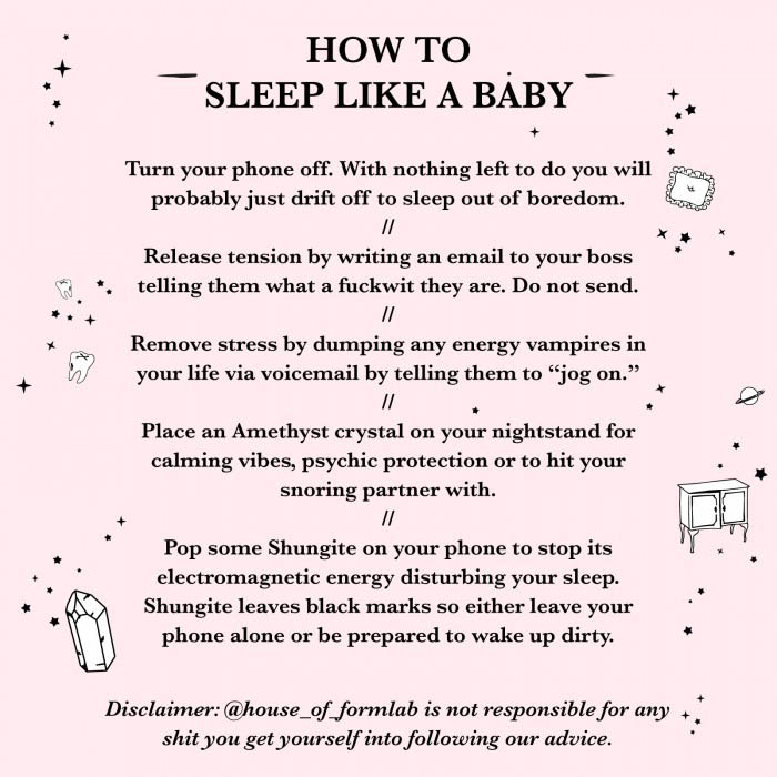 House of Formlab Infographic How to sleep like a baby