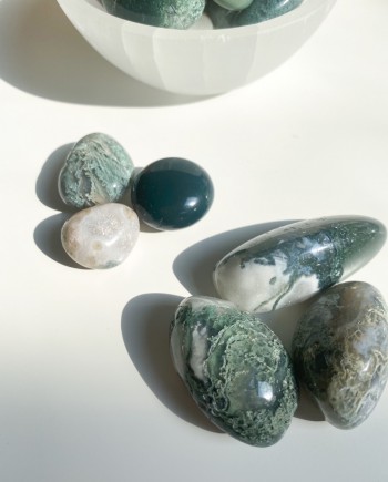 House of Formlab Moss Agate Pocket Stones