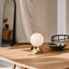 House of Formlab Honey Calcite Sphere on Ginko Leaf Stand