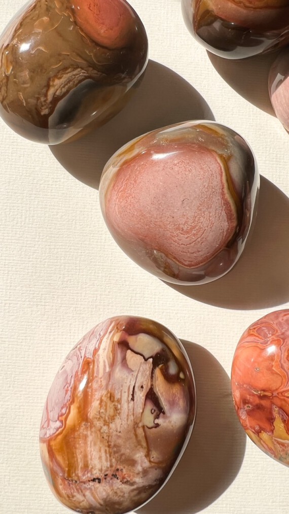 Pink Polychrome Jasper Meditation Stones 6