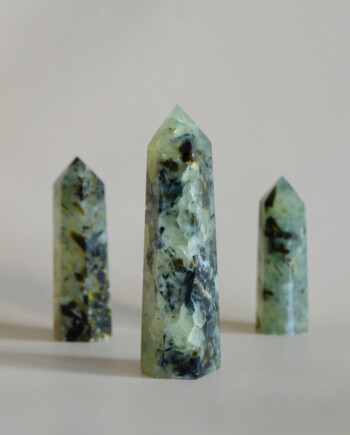 House of Formlab Prehnite with Epidote Towers