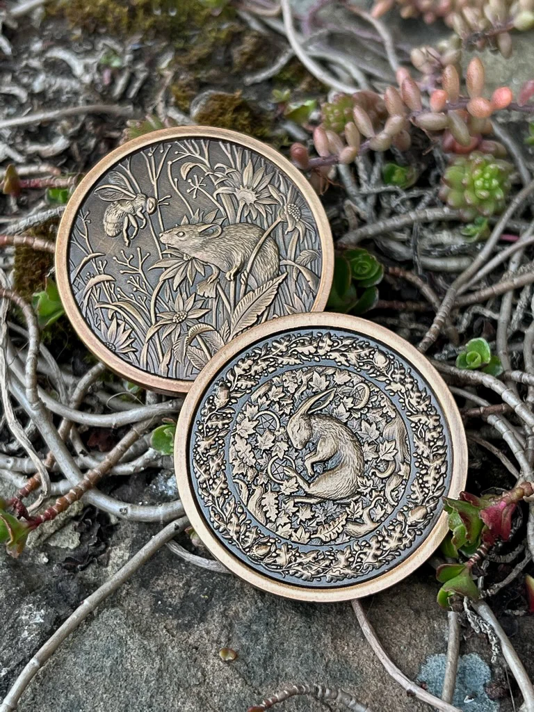 Oak Ash Thorn Divination Coin 02