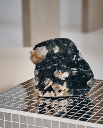 The Celestial Connector | Black Druzy Chalcedony with Apophyllite & Stilbite