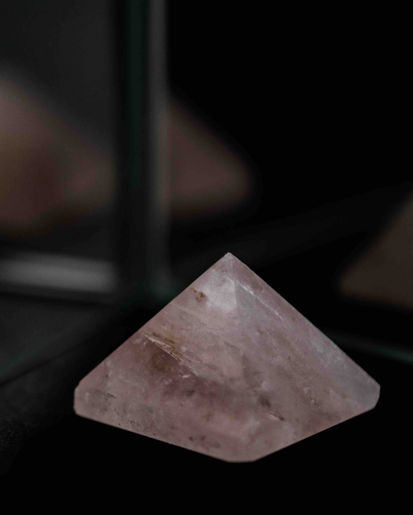 mozambique rose quartz pyramid