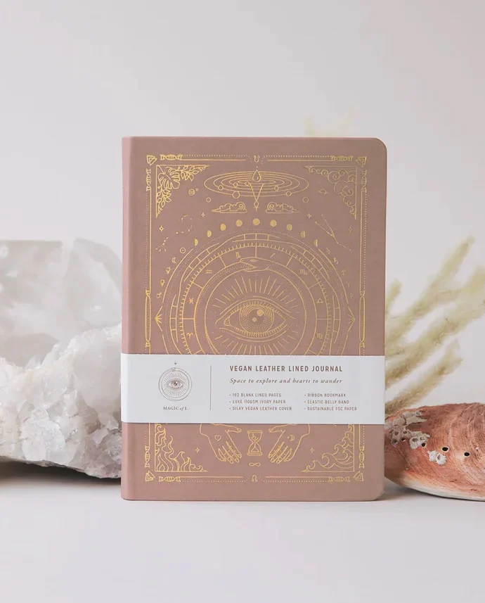 magic of i vegan leather journal pink